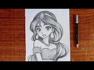 How to Draw Princess Jasmine | Easy Step by Step Disney Drawing Tutorial