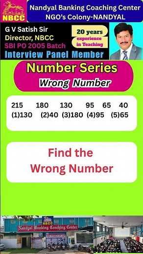Number Series – Wrong Number | NBCC (Nandyal Banking Coaching Center)