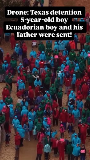 Full Shift Ahead on Instagram: "THIS IS THE DRONE FOOTAGE OF THE TEXAS DETENTION FACILITY Part 3 ⚠️ NOT AI!! Zoom in. Look closely. Those are children being held by the U.S. government in cages at the Dilley detention facility. On January 24, 2026, dozens of immigrant families protested behind the fences where a 5‑year‑old Ecuadorian boy and his father, detained in Minnesota, were just sent. From inside, children were heard screaming. The kids cried and screamed , “Let us go!”. These families ar