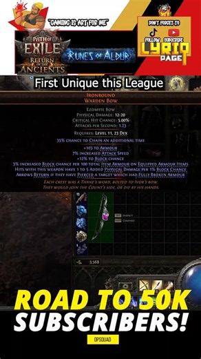 First Unique this league - Path of Exile 2: Runes of Aldur League | IronBound Bow