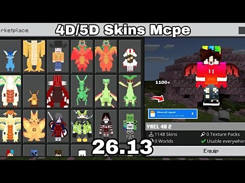 4D/5D Skin Pack Support for MCPE 1.26.13 | Works on Servers!