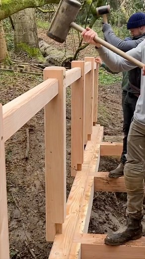 11K views · 75 reactions | LIGHTBULB MOMENT10m long curved beams installed with no machinery, just a Zip Line over the valley. It came to me in the middle of the night, so happy with how it worked. The teamwork on this install was next level . #adventurous #joinery #pioneer #pioneering #zipline #bridge #building #timberframing #dovetail #joints #woodworking #gardendesign #bordehillgarden #carpentry #teamwork | Oli Carter Adventurous Joinery | Facebook