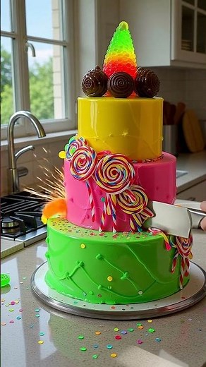 Dive Into Sweetness with the Epic Neon Candy Explosion Cake – 2025!