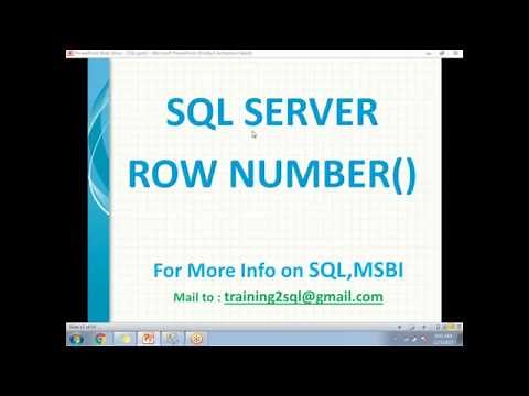 SQL ROW NUMBER Functions | Row Number in SQL Server
