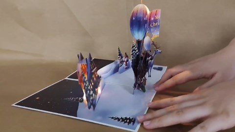 PENGDA Pop Up Christmas Cards with Lights and Music, Handmade Santa Claus and Christmas Tree Musical Holiday Greeting Cards New Year Funny Gift Cards for Son Friend Mother with Envelope and Note Tag(Christmas Card)