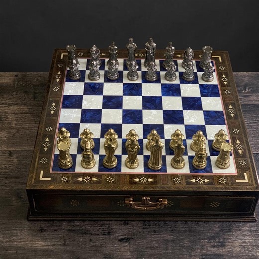 Brass Casting PVD Coated Chess Set - Etsy