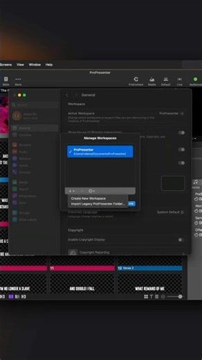 How to manage multiple Workspace in ProPresenter #propresenter #churchmedia