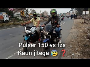Bajaj pulser 150 bs3 VS yamaha fz-s fi bs3 drag race ❗ top end race || pulser ne fzs ki band bajai