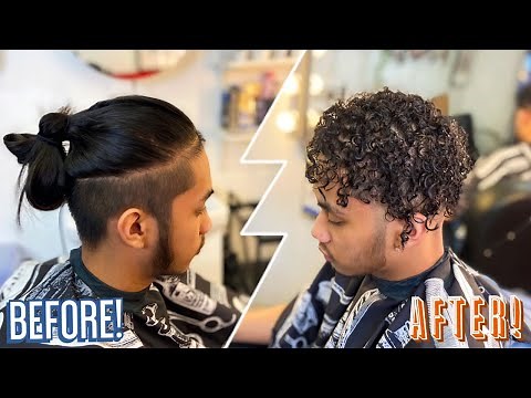 INSANE HAIRCUT & PERM TRANSFORMATION! STRAIGHT TO CURLY HAIR!