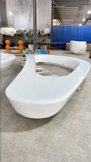Production of Fiberglass Waiting Bench Combined with Flower Pot #factory #interior #pot #frp #bench