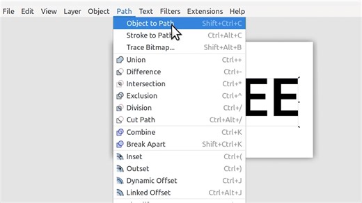 Inkscape _ Outline Text with Path Linked Offset