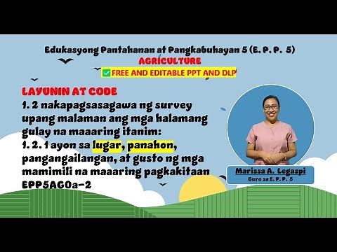 EPP 5 - Mga Halamang Gulay na Maaaring Itanim ayon sa Lugar at Panahon (FREE & EDITABLE PPT & DLP)