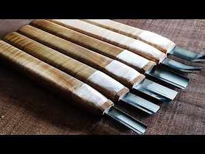 ON WOOD _ Making a Carving Gouges Handle. / 조각도 만들기와 사용법. / Blue Steel.
