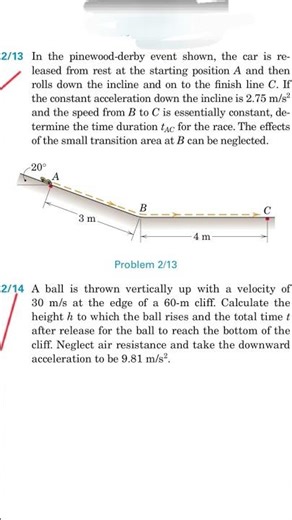 Handwritten solution of probs. 2/3-9, 2/13,14 of Engineering Dynamics by J. L. Meriam 8e