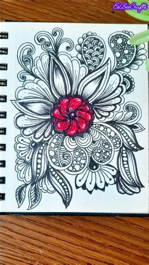 🌻 Zentangle Flower Art #zen #art #aesthetic #arttutorial #artist #zentangle #easy
