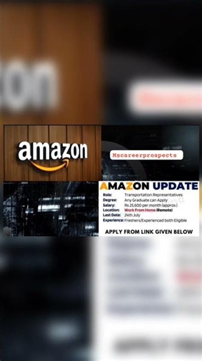 Amazon is Hiring Work From Home for Transportation Representatives | Apply Online