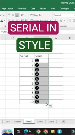 Create Stylish Serial Numbers in Excel ✨