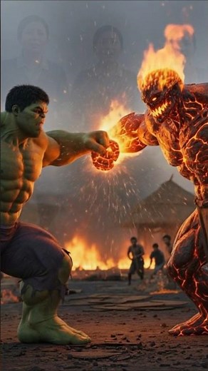 Hulk vs Fire Demon 🔥 Epic Village Battle!#hulk #herostory #hulkanimation