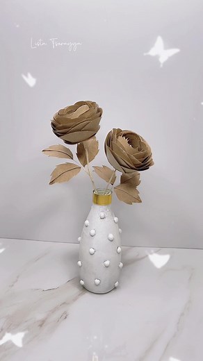 DIY bunga hias dari kertas nasi #diy #craft #tutorial #kertasnasi #bungahias #samasamabelajar