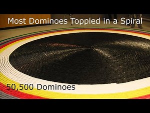 Domino Rally - Most Dominoes Toppled in a Spiral