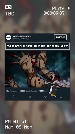 (PART -2) TAMAYO USED BLOOD DEMON ART ☠️⚡ DEMON SLAYER HINDI DUBB/ #shortsfeed #anime #demonslayer
