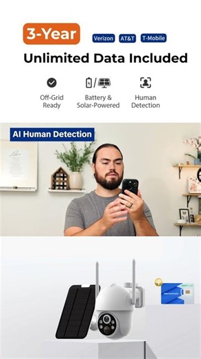 4G Cellular Solar Camera with a 3-Year Unlimited Data SIM Card