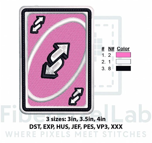 Pink Reverse Card Embroidery Design: 3-4in Hoop Sizes (digital File, PES DST Format - Etsy