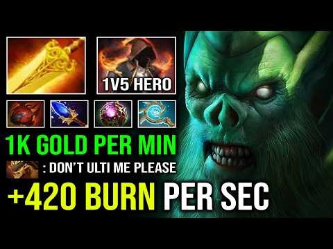 WTF +420 BURN PER SEC 1v5 Cloak of Flame Radiance 1K GPM Invincible Necrophos Dota 2