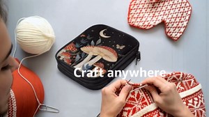 Vanideaoty American Flag Crochet Hook Case Holiday Knitting Needle Storage with Web Pockets for 250th Anniversary Home Gifts