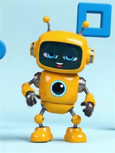 The Shapes Song Dance with Cute Yellow Robot | 3D Animation #Shorts