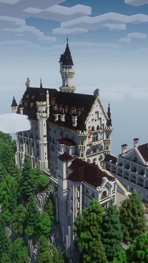 Exploring Neuschwanstein Castle in Minecraft