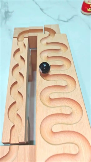 Marbles on Serpentine Wood Lanes | Click-Clack Bliss 🌊🔔 #MarbleRun #ASMR