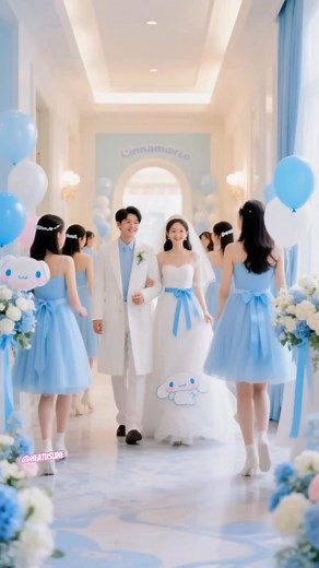 CINNAMOROLL 🩵🤍 hello kitty 🩷🤍 wedding 💍💒 #fypシ゚ #kids #candy #strawberry #girls #costume #halloweenparty #Christmas #Halloween #halloweencostume | The Bunny