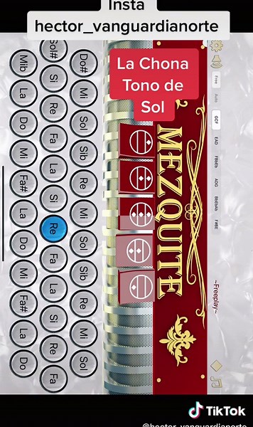 Tutorial la Chona para que vean las notas que se presionan síganme en insta para consejos! #tutorial #acordeontutorial #viral #acordeonipad