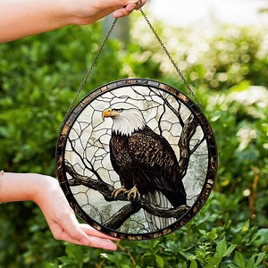 Bald Eagle Glass Suncatcher, Freedom Symbol Window Hanging, American Spirit Decor, Patriotic Eagle Art, Gift for Eagle Lovers, USA Pride - Etsy