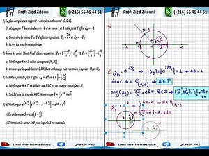 40 - Nombres Complexes Correction Exercice. Bac Math / Science / Technique.