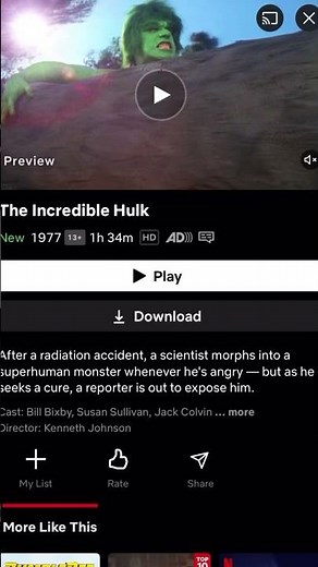 The Incredible Hulk is on Netflix | 1977 TV series