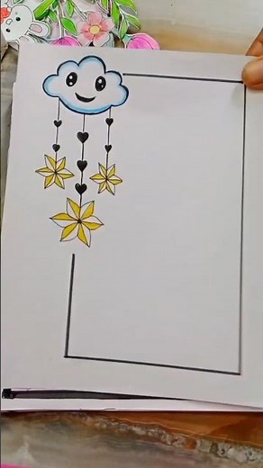 6 beautiful borderdesigns for project #schoolproject #easyborderdrawing #frontpagedesign #shortsfeed