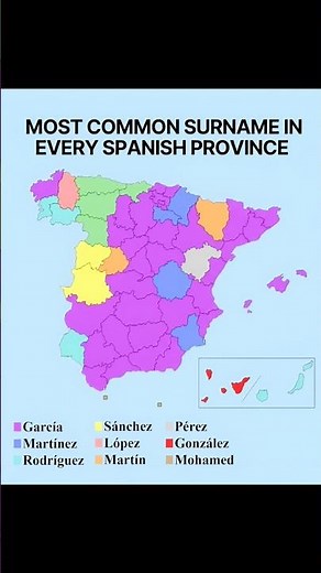 Most Common Surname in Every Spanish Province 🇪🇸 | Spain Map Facts