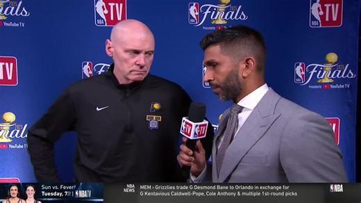 "We've been a resilient team all year long... we're excited to get out there." 🗣️ Coach Carlisle with Nabil Karim addressed the Pacer team's demeanor heading into Game 5. | NBA TV