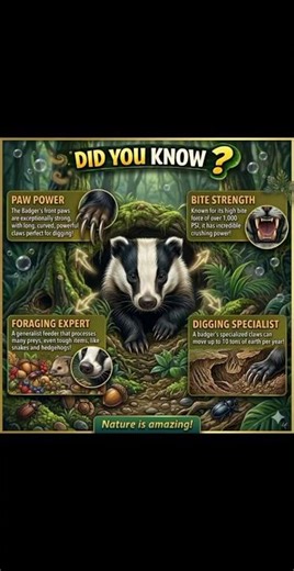 badger facts | European Badger facts in hindi | Animal facts #animalfacts #shorts