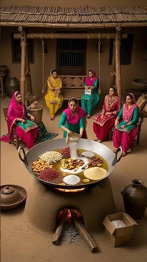 Tiny panjabi making gint halva