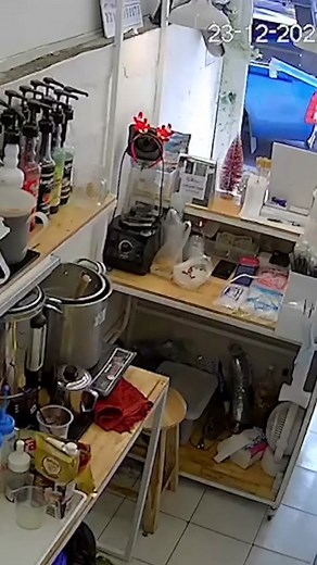 Python Falls from Ceiling at Coffee Shop