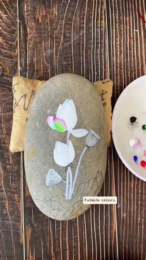 Lotus Stone Painting | Hand-Painted Pebble Art | Relaxing Nature Art Process
