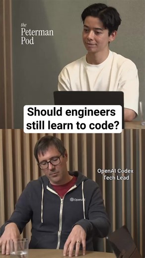 Why technical skills still matter for now This is a clip from a longer conversation with Michael Bolin, former Distinguished Eng at Meta and current tech lead of the Codex open source repository Full conversation up my channel!