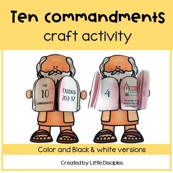 10 ten commandments craft activity Sunday School Bible craft Protestant version