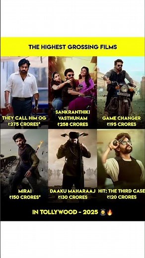 🔥 Tollywood 2025 is on fire! 🔥 🔥The Highest-Grossing Telugu Films Of The Year 🔥 💯