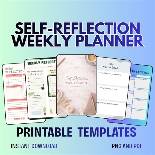 Self Reflection Planner: Weekly Mindfulness Journal (instant Download) - PDF PNG - Etsy