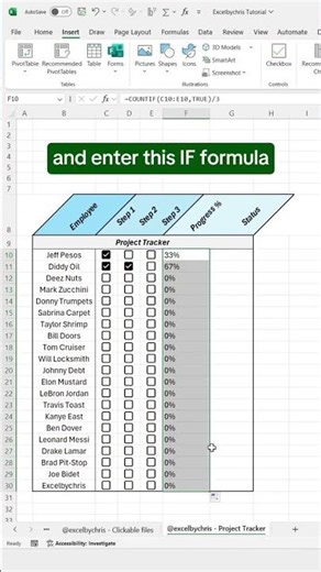 how to create a dynamic project tracker in Excel 😱📈