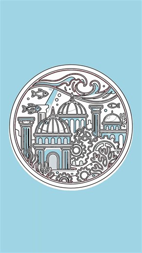 Easy Underwater Steampunk City Drawing for Beginners with Chillify